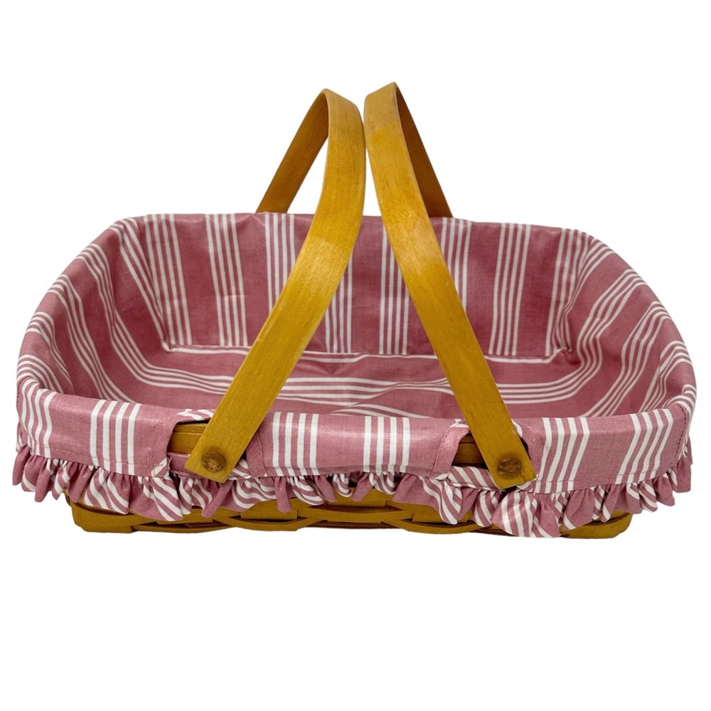 Vintage 1998 Longaberger Gather Handle Basket with Liner